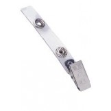 Badge Clip U w/2-3/4" Clear Vinyl Strap - 100 pack